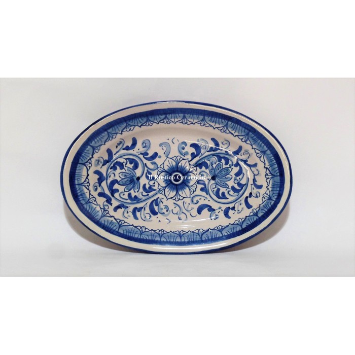 Piatto ovale in ceramica di Caltagirone L30